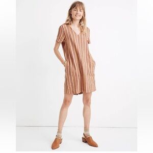 Madewell Button-Back Easy Dress in Rainbow Stripe Size XXS